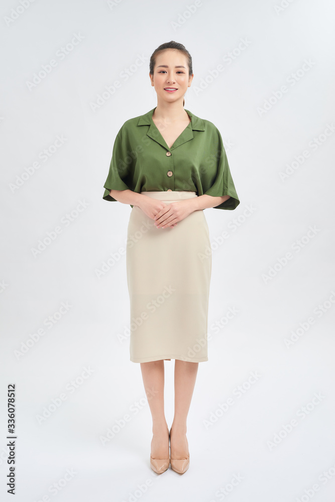 Full length of beautiful young Asian woman isolated on white background. Full length of beautiful young Asian woman isolated on white background.
