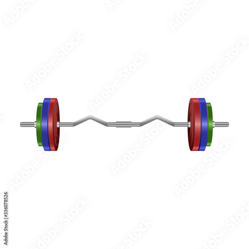 Barbell vector icon. Realistic vector icon isolated on white background barbell.