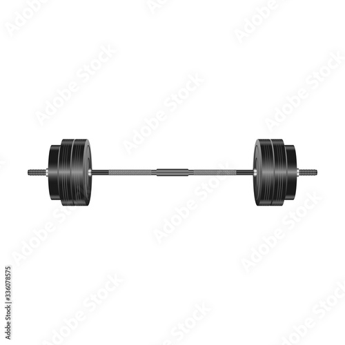Barbell vector icon. Realistic vector icon isolated on white background barbell.