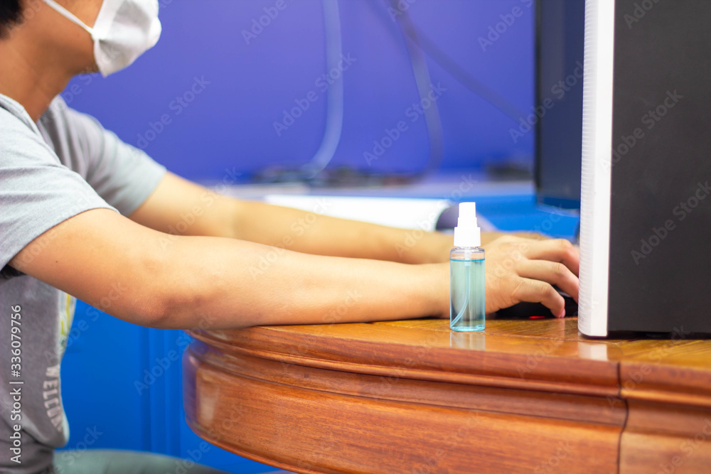 man working on a computer