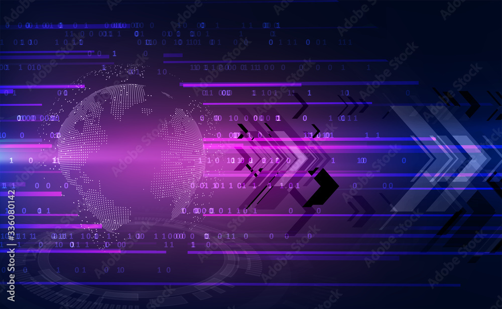 Naklejka premium Technology image of globe