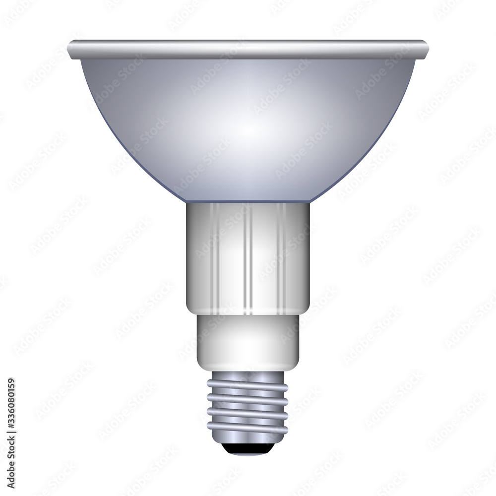 Led light bulb vector icon. Realistic vector icon isolated on white background led light bulb. Led light bulb vector icon. Realistic vector icon isolated on white background led light bulb.