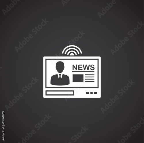 Mass media related icon on background for graphic and web design. Creative illustration concept symbol for web or mobile app
