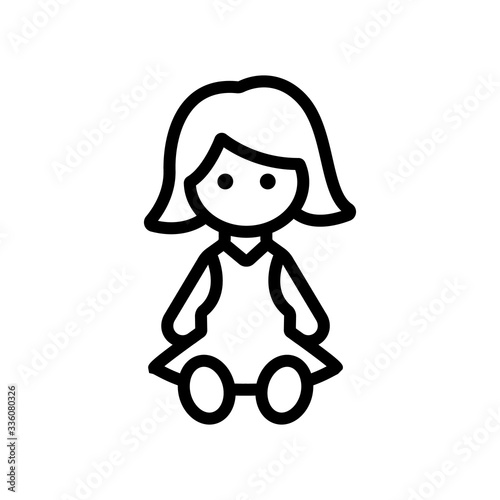 Canvas doll toy icon vector