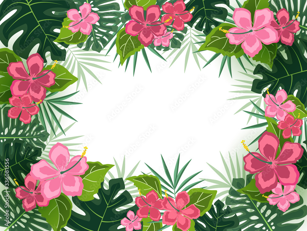 Background with tropical flowers