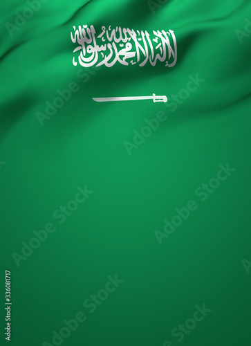Billede på lærred Waving flag of Saudi Arabia - Full page cover design