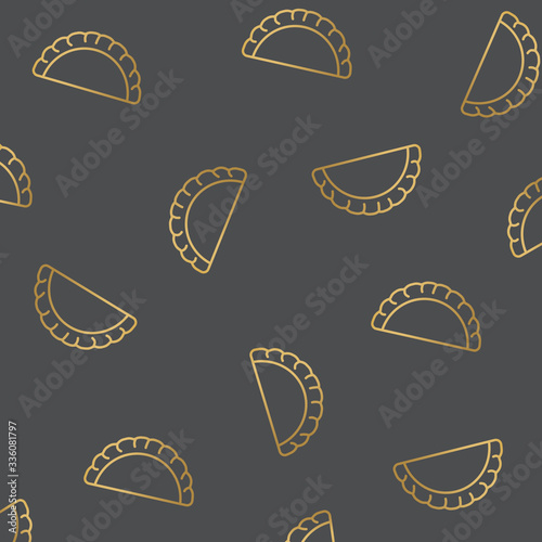 golden dumplings pattern- vector illustration