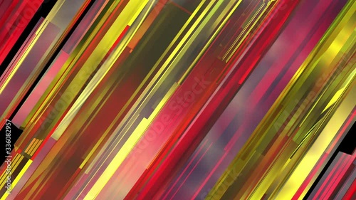 background of red and yellow glass lines with rotation at an angle