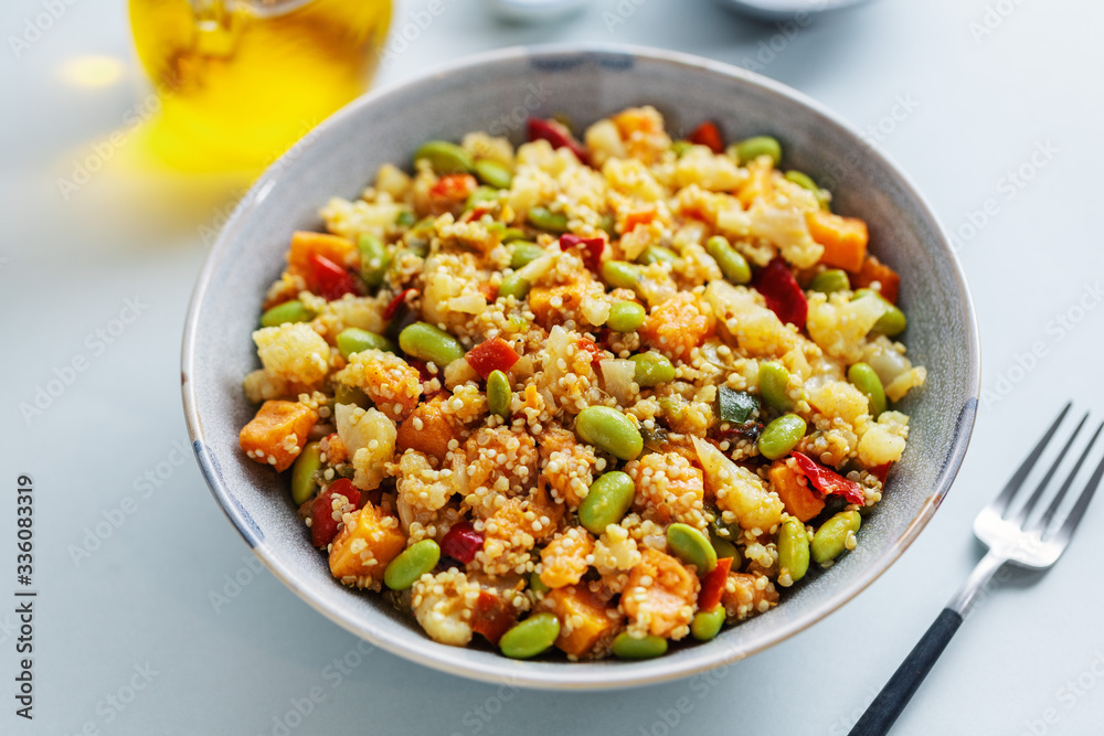 Quinoa with vegetables in bowl Quinoa with vegetables in bowl