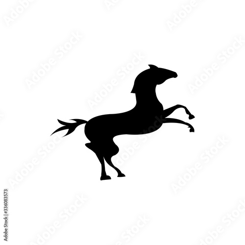 jumping horse black illustration of vector design