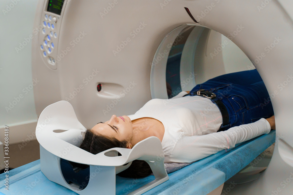 Woman St Scan Computed tomography of the pelvis and hard tissues for women. CT scan ...