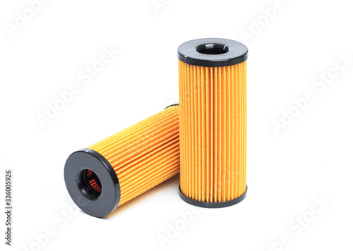 Oil , air , fuel filter for car on white background or isolated - Image