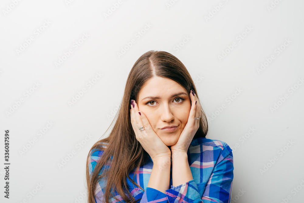 girl has a toothache and she keeps a hands on her cheek girl has a toothache and she keeps a hands on her cheek