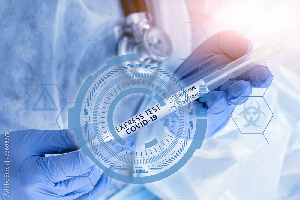 Doctor makes express test for coronavirus Doctor makes express test for coronavirus