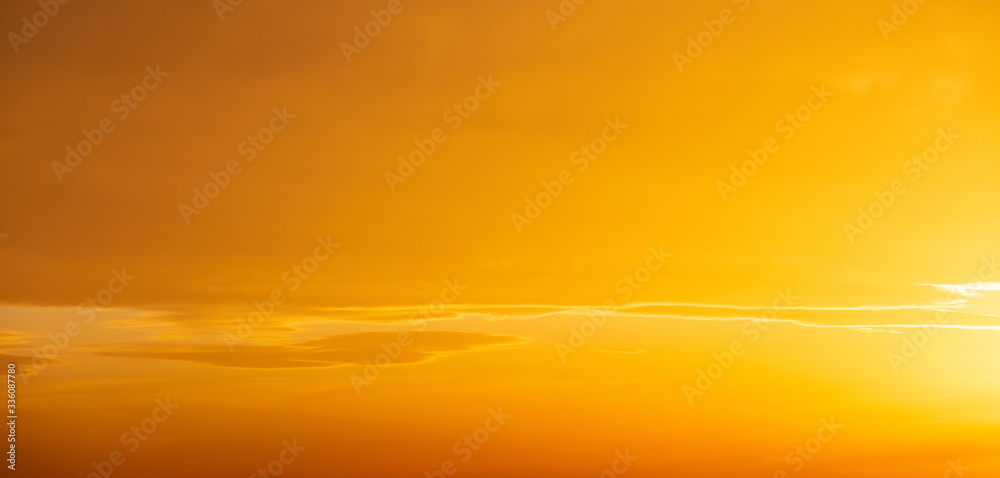 Sunrise orange sky background. Twilight, dawn cloudy sky