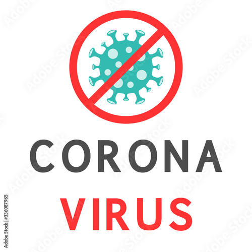 Text with a stop sign against the coronavirus.