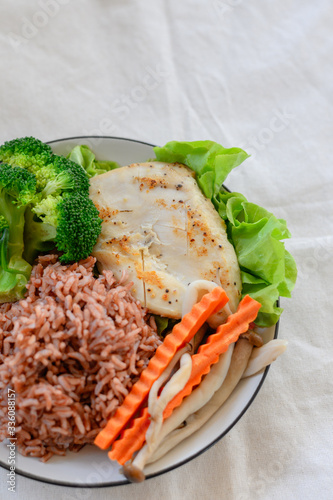 Chest Chicken clean food with vegetable
