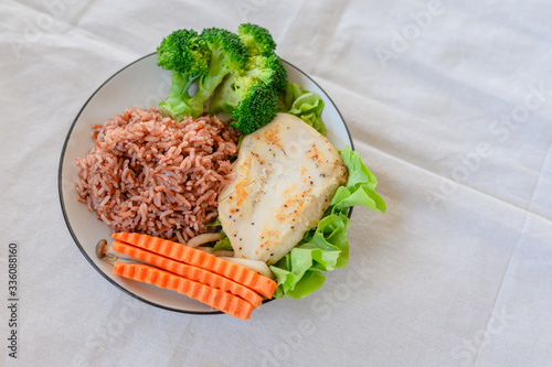 Chest Chicken clean food with vegetable
