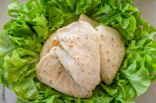 Chest Chicken clean food with vegetable
