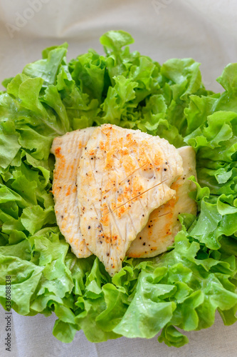 Chest Chicken clean food with vegetable
