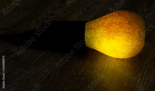 Pear imitation light bulb with a cartridge 