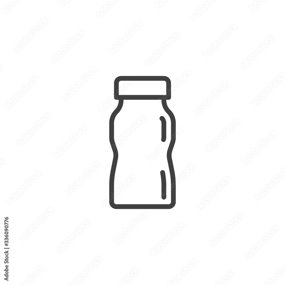 Glass bottle line icon. linear style sign for mobile concept and web design. Milk or juice bottle outline vector icon. Symbol, logo illustration. Vector graphics Glass bottle line icon. linear style sign for mobile concept and web design. Milk or juice bottle outline vector icon. Symbol, logo illustration. Vector graphics