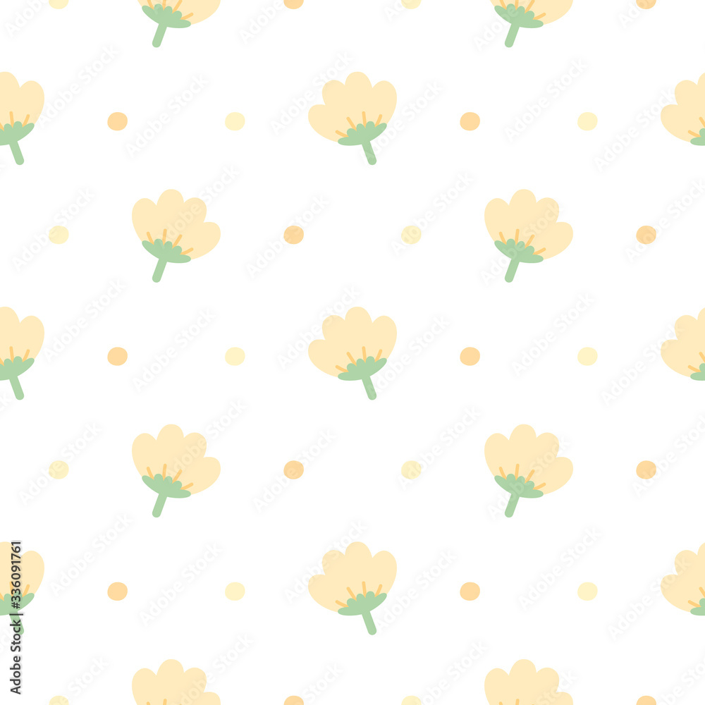 Cute yellow flowers seamless pattern background Cute yellow flowers seamless pattern background