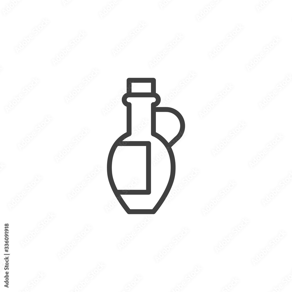 Oil bottle line icon. linear style sign for mobile concept and web design. Oil pitcher outline vector icon. Symbol, logo illustration. Vector graphics Oil bottle line icon. linear style sign for mobile concept and web design. Oil pitcher outline vector icon. Symbol, logo illustration. Vector graphics