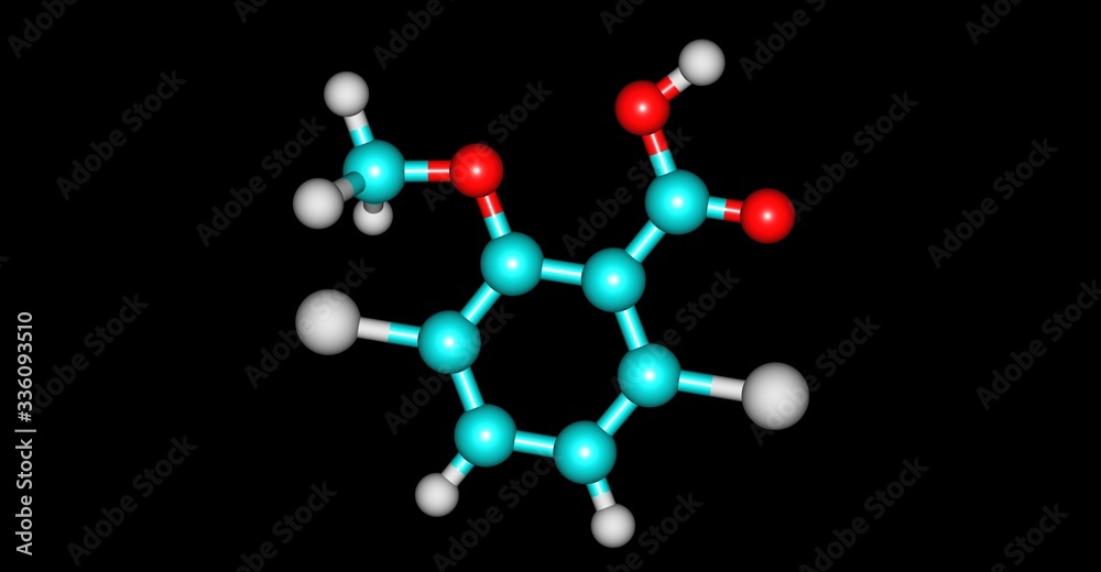 Dicamba molecular structure isolated on black Dicamba molecular structure isolated on black