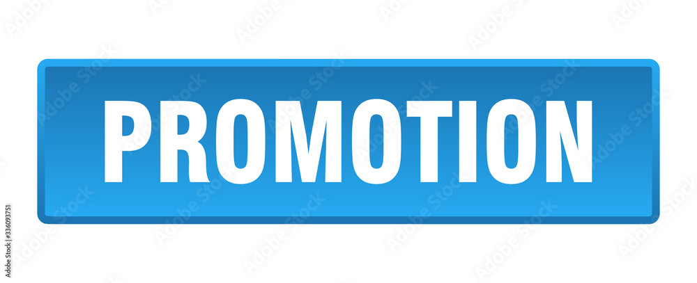 promotion button. promotion square blue push button - obrazy, fototapety, plakaty 