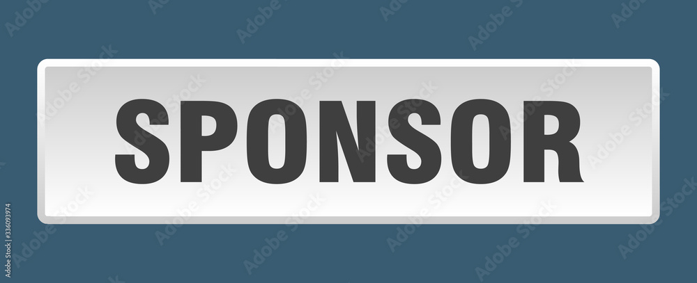 sponsor button. sponsor square white push button