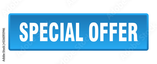special offer button. special offer square blue push button