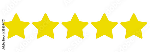 Rating stars. Five stars customer product rating review. Ranking symbol. Vector illustration. EPS 10
