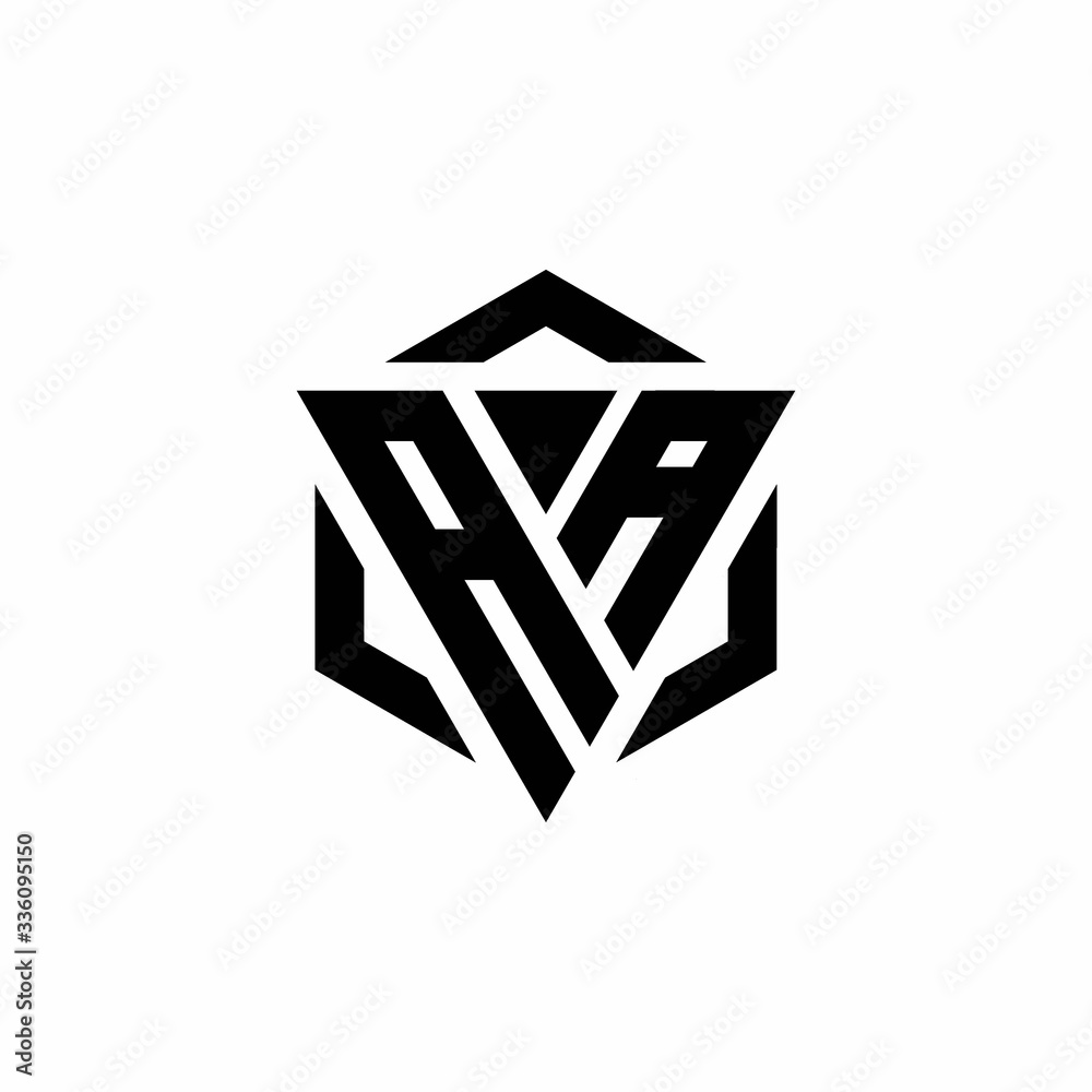 AA Logo monogram with triangle and hexagon modern design template AA Logo monogram with triangle and hexagon modern design template
