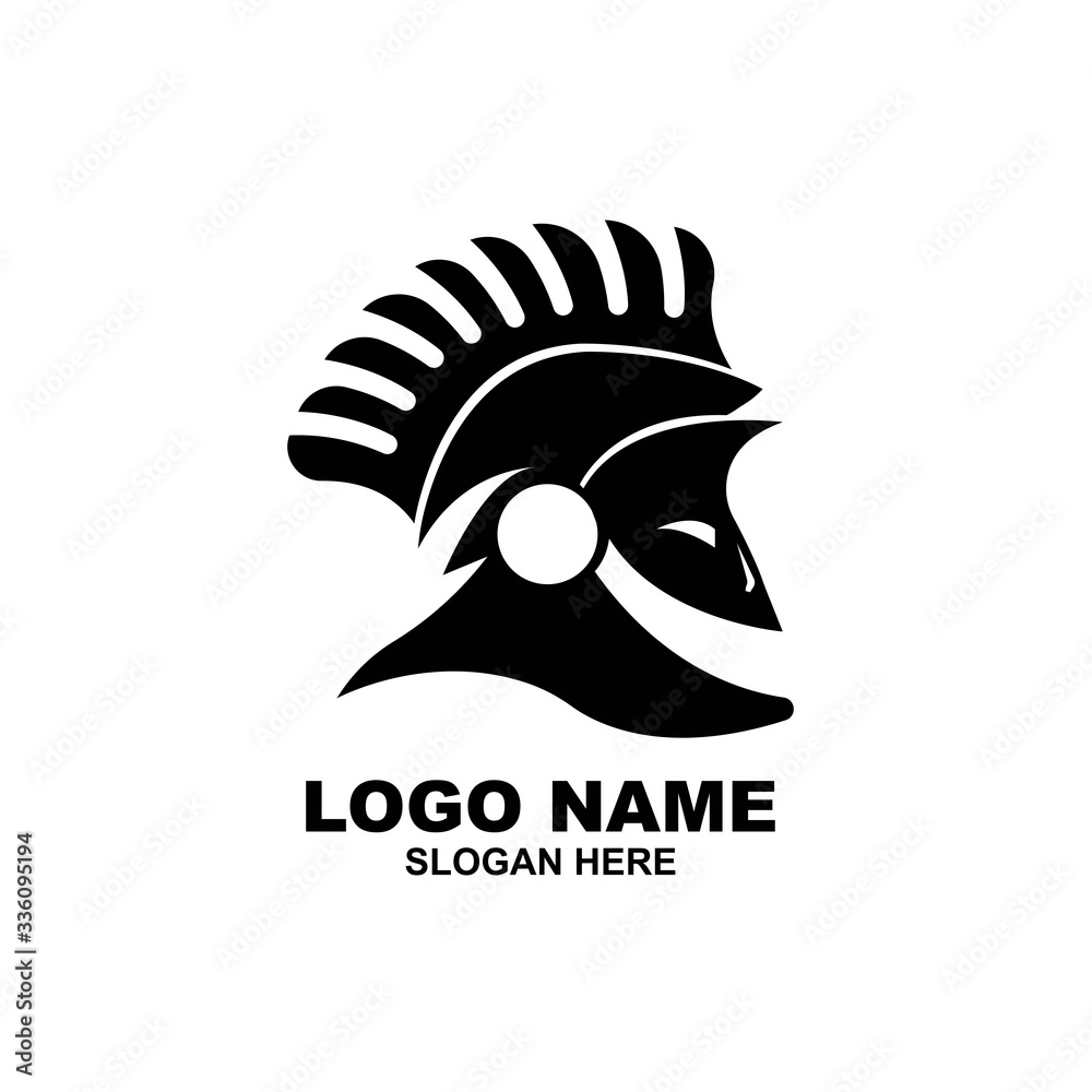 Spartan Logo design vector illustration . Spartan Helmet Logo template. Modern professional logo for a sport team.

