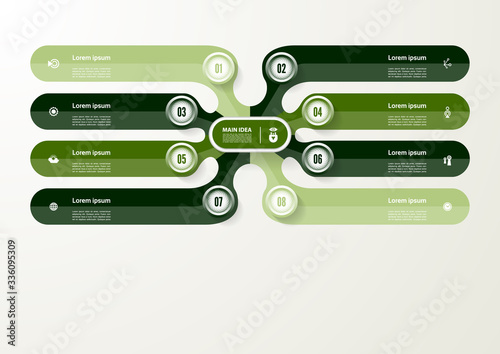 Vector infographic template for diagram, graph, presentation and chart. Business concept with 8 options, parts, steps or processes