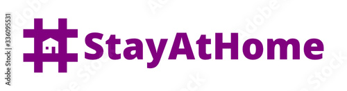hashtag stay at home symbol vector graphic