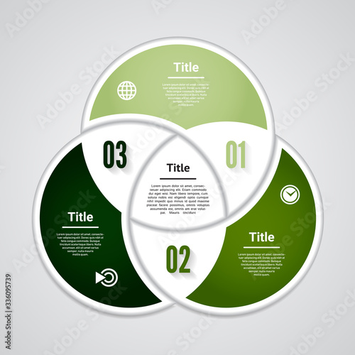 Vector circle infographic. Template for diagram, graph, presentation and chart. Business concept with three options, parts, steps or processes. Abstract background