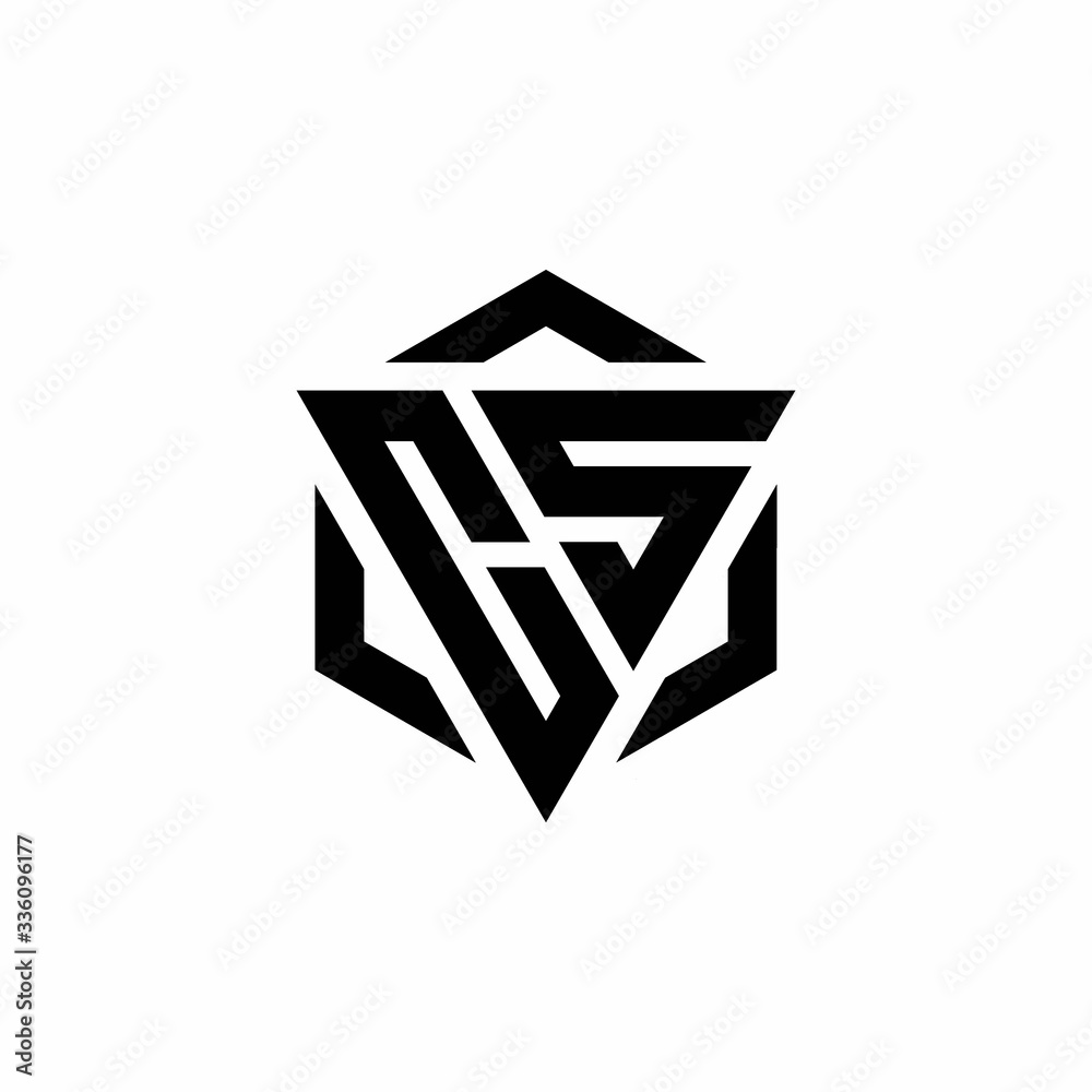 CS Logo monogram with triangle and hexagon modern design template CS Logo monogram with triangle and hexagon modern design template