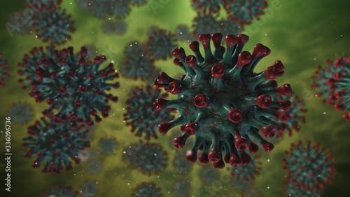 COVID-19 attacks  coronavirus . pandemic. Realistic 3D