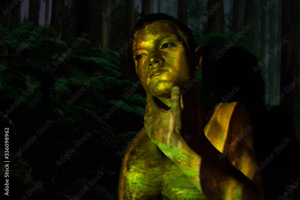 Crazy elf. A fairy tale in the forest. Crazy elf. A fairy tale in the forest.