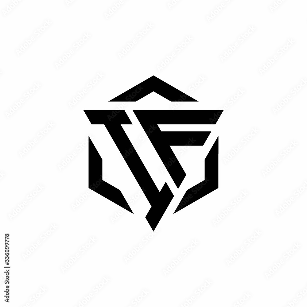 IF Logo monogram with triangle and hexagon modern design template IF Logo monogram with triangle and hexagon modern design template
