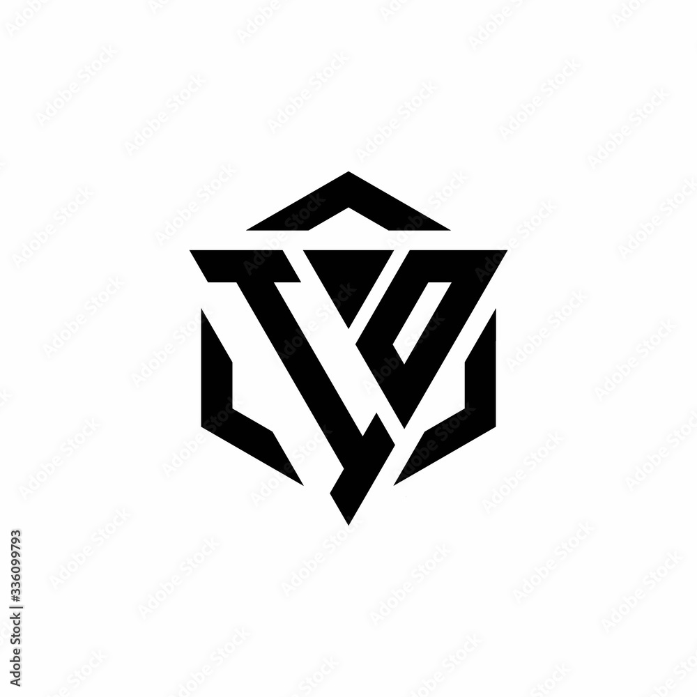 IO Logo monogram with triangle and hexagon modern design template IO Logo monogram with triangle and hexagon modern design template