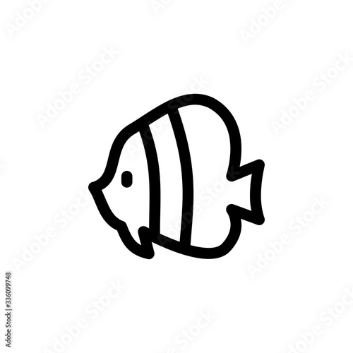 Fish Ocean Animal Outline Icon Logo Vector Illustration
 photo