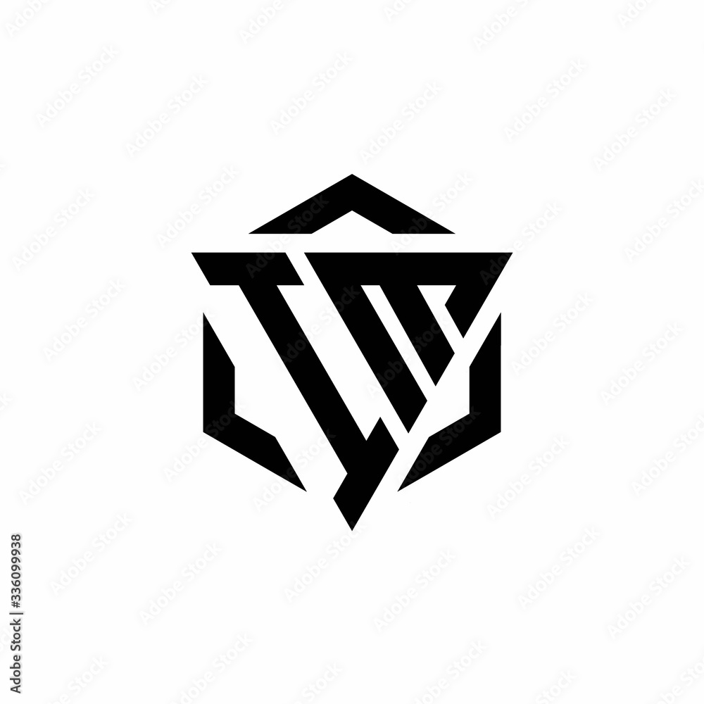 IM Logo monogram with triangle and hexagon modern design template
