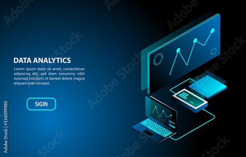 Data Analytics concept isometric design
