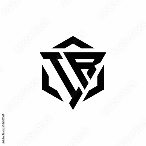 IR Logo monogram with triangle and hexagon modern design template