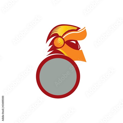 Spartan Logo design vector illustration . Spartan Helmet Logo template. Modern professional logo for a sport team.

