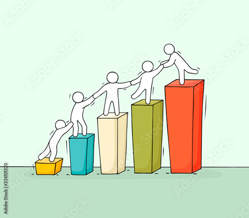 Vector. Concept of teamwork that leads company to success.