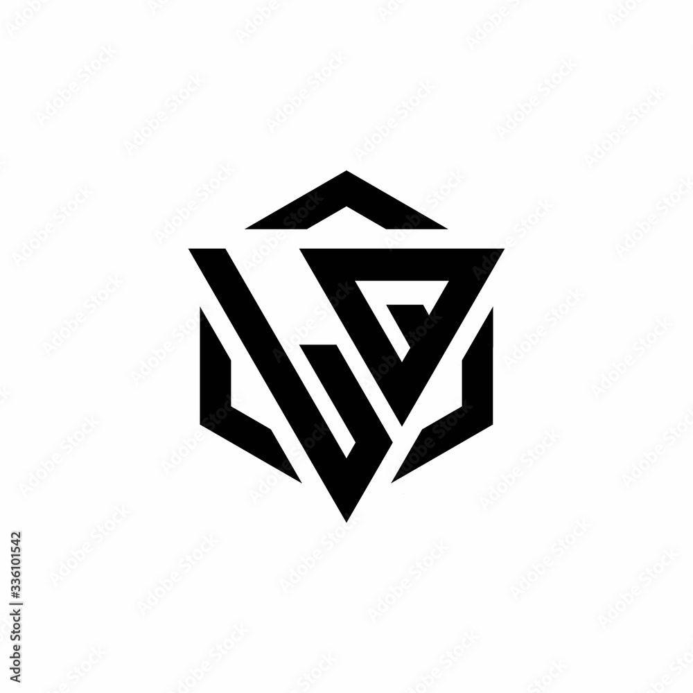 LQ Logo monogram with triangle and hexagon modern design template LQ Logo monogram with triangle and hexagon modern design template